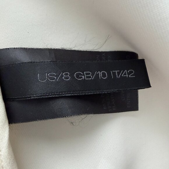 DONNA KARAN Ivory Cream Scuba Stretch Blazer Jacket Sz 8 - Picture 15 of 16